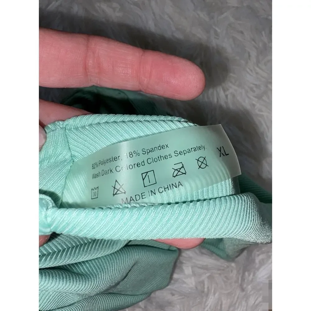 Shein Women’s XL Mint Green Ribbed Bikini Bottom. Grt. Shape, Cute